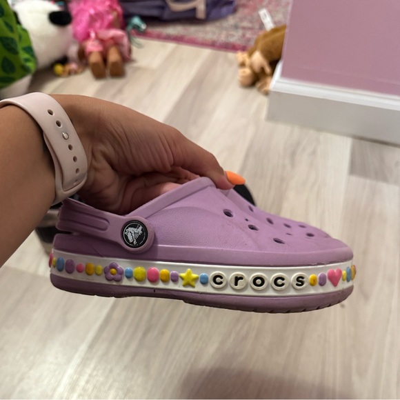 CROCS Kids' Lavender Clogs with Colorful Charms - Picture 1 of 2